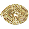 Gold Tone Basic Necklace, Pave Cuban Design, Polished, Golden Finish, 04.242.0039.30GT