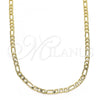 Oro Laminado Basic Necklace, Gold Filled Style Figaro Design, Polished, Golden Finish, 04.213.0110.24