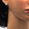 Sterling Silver Stud Earring, with White Cubic Zirconia, Polished,, 02.63.2613