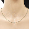 Oro Laminado Basic Necklace, Gold Filled Style Rolo and Ball Design, Polished, Golden Finish, 04.213.0355.18