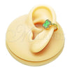 Oro Laminado Earcuff Earring, Gold Filled Style Four-leaf Clover Design, with White Micro Pave, Green Enamel Finish, Golden Finish, 02.341.0229.3.15