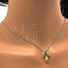 Rhodium Plated Pendant Necklace, Frog Design, with Vitrail Medium and Aurore Boreale Swarovski Crystals, Polished, Rhodium Finish, 04.239.0039.6.16