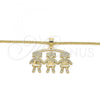 Oro Laminado Pendant Necklace, Gold Filled Style Little Girl Design, Polished, Golden Finish, 04.213.0165.20