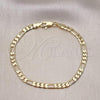 Oro Laminado Basic Bracelet, Gold Filled Style Figaro Design, Polished, Golden Finish, 5.222.016.07