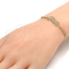 Oro Laminado ID Bracelet, Gold Filled Style Greek Key Design, Polished, Golden Finish, 5.228.020.06