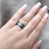 Stainless Steel Mens Ring, Black Enamel Finish, Two Tone, 01.63.0722.08
