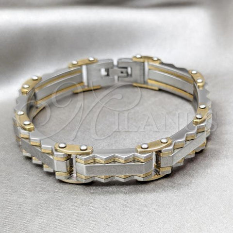 Stainless Steel Solid Bracelet, Polished, Two Tone, 03.63.22973.09