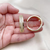 Oro Laminado Huggie Hoop, Gold Filled Style with White Cubic Zirconia, Polished, Golden Finish, 02.204.0008.35