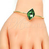 Oro Laminado Individual Bangle, Gold Filled Style with Fern Green Swarovski Crystals, Polished, Golden Finish, 07.239.0006.8 (02 MM Thickness, One size fits all)
