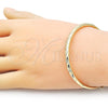 Oro Laminado Individual Bangle, Gold Filled Style Diamond Cutting Finish, Golden Finish, 07.213.0010.04