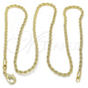Oro Laminado Basic Necklace, Gold Filled Style Rope Design, Polished, Golden Finish, 5.222.036.20