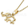 Oro Laminado Fancy Pendant, Gold Filled Style Elephant Design, Polished, Golden Finish, 5.183.018