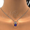 Rhodium Plated Pendant Necklace, Bow Design, with Aurore Boreale Swarovski Crystals and White Micro Pave, Polished, Rhodium Finish, 04.239.0024.1.16