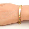 Oro Laminado ID Bracelet, Gold Filled Style Miami Cuban Design, Polished, Golden Finish, 5.227.011.1.08
