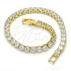 Oro Laminado Tennis Bracelet, Gold Filled Style with White Cubic Zirconia, Polished, Golden Finish, 03.221.0057.07