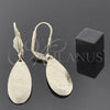 Oro Laminado Dangle Earring, Gold Filled Style Teardrop Design, Matte Finish, Golden Finish, 5.108.008