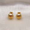 Oro Laminado Stud Earring, Gold Filled Style Ball and Hollow Design, Polished, Golden Finish, 02.342.0324