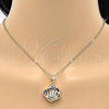 Oro Laminado Fancy Pendant, Gold Filled Style Flower Design, Matte Finish, Tricolor, 5.181.013
