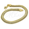 Oro Laminado Basic Bracelet, Gold Filled Style Rat Tail Design, Polished, Golden Finish, 04.213.0065.08