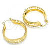 Oro Laminado Medium Hoop, Gold Filled Style Diamond Cutting Finish, Golden Finish, 02.170.0214.30
