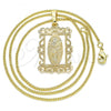 Oro Laminado Pendant Necklace, Gold Filled Style Divino Niño Design, Polished, Golden Finish, 04.106.0059.1.20