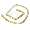 Oro Laminado Basic Anklet, Gold Filled Style Curb Design, Polished, Golden Finish, 5.222.006.10