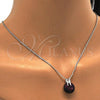 Rhodium Plated Pendant Necklace, with Amethyst Swarovski Crystals and White Micro Pave, Polished, Rhodium Finish, 04.239.0017.2.16