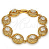 Oro Laminado Tennis Bracelet, Gold Filled Style with White Cubic Zirconia, Polished, Golden Finish, 03.266.0002.07