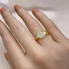 Oro Laminado Multi Stone Ring, Gold Filled Style with White Micro Pave, Polished, Golden Finish, 01.196.0011