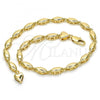 Oro Laminado Fancy Anklet, Gold Filled Style Polished, Golden Finish, 03.210.0063.10