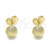 Oro Laminado Stud Earring, Gold Filled Style Matte Finish, Golden Finish, 02.100.0109