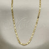 Oro Laminado Basic Necklace, Gold Filled Style Mariner Design, Diamond Cutting Finish, Golden Finish, 04.213.0242.20