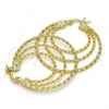 Oro Laminado Medium Hoop, Gold Filled Style Diamond Cutting Finish, Golden Finish, 02.168.0042.35