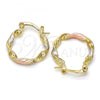 Oro Laminado Small Hoop, Gold Filled Style Diamond Cutting Finish, Tricolor, 02.170.0208.20