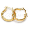 Oro Laminado Small Hoop, Gold Filled Style Hollow Design, Polished, Golden Finish, 5.134.027.20