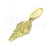 Oro Laminado Fancy Pendant, Gold Filled Style Diamond Cutting Finish, Golden Finish, 5.180.021