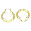 Oro Laminado Medium Hoop, Gold Filled Style Diamond Cutting Finish, Golden Finish, 02.170.0377.30