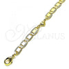 Oro Laminado Fancy Bracelet, Gold Filled Style Mariner and Heart Design, Polished, Golden Finish, 03.63.2273.08