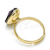 Oro Laminado Multi Stone Ring, Gold Filled Style with Amethyst Swarovski Crystals, Polished, Golden Finish, 01.239.0008.11 (One size fits all)