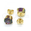 Oro Laminado Stud Earring, Gold Filled Style with Paradise Shine Cubic Zirconia, Polished, Golden Finish, 5.128.162.1