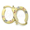 Oro Laminado Small Hoop, Gold Filled Style Diamond Cutting Finish, Tricolor, 02.102.0045.20