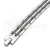 Stainless Steel Solid Bracelet, Greek Key Design, Polished, Two Tone, 03.114.0218.2.09