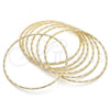 Oro Laminado Semanario Bangle, Gold Filled Style Diamond Cutting Finish, Golden Finish, 07.93.0002.06