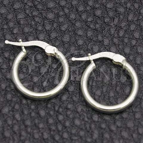 Sterling Silver Small Hoop, Hollow Design, Polished, Silver Finish, 02.389.0186.10