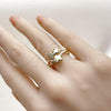 Oro Laminado Multi Stone Ring, Gold Filled Style Flower Design, with White Micro Pave, Polished, Golden Finish, 01.266.0059