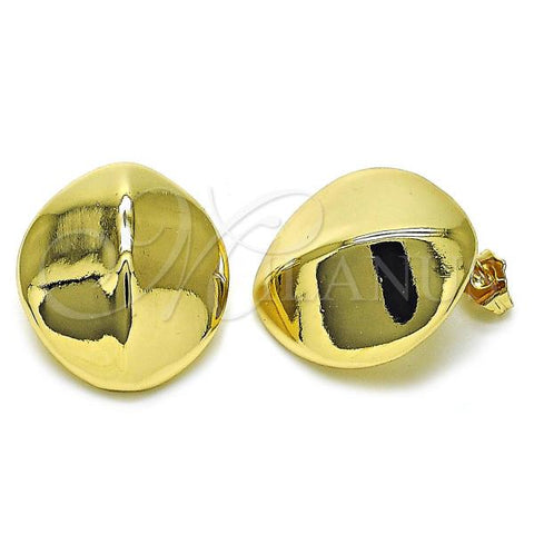 Oro Laminado Stud Earring, Gold Filled Style Polished, Golden Finish, 02.385.0043