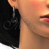 Sterling Silver Earring and Pendant Adult Set, Teardrop Design, with Amethyst Swarovski Crystals, Polished, Rhodium Finish, 10.281.0023