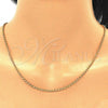 Oro Laminado Basic Necklace, Gold Filled Style Rolo Design, Golden Finish, 04.09.0170.18