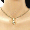 Oro Laminado Fancy Pendant, Gold Filled Style Diamond Cutting Finish, Golden Finish, 5.183.036