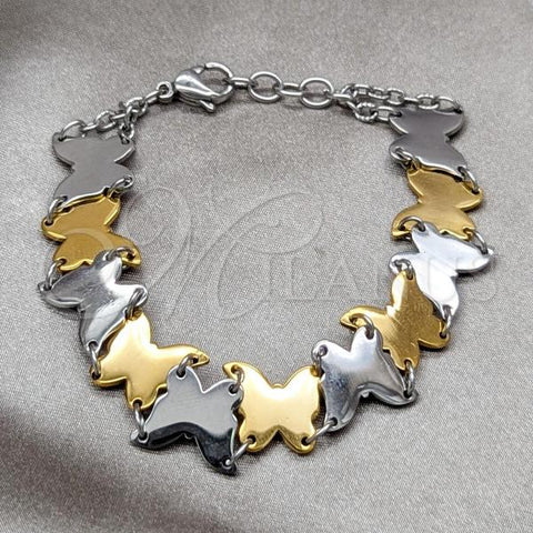 Stainless Steel Fancy Bracelet, Polished, Two Tone, 03.63.22106.08